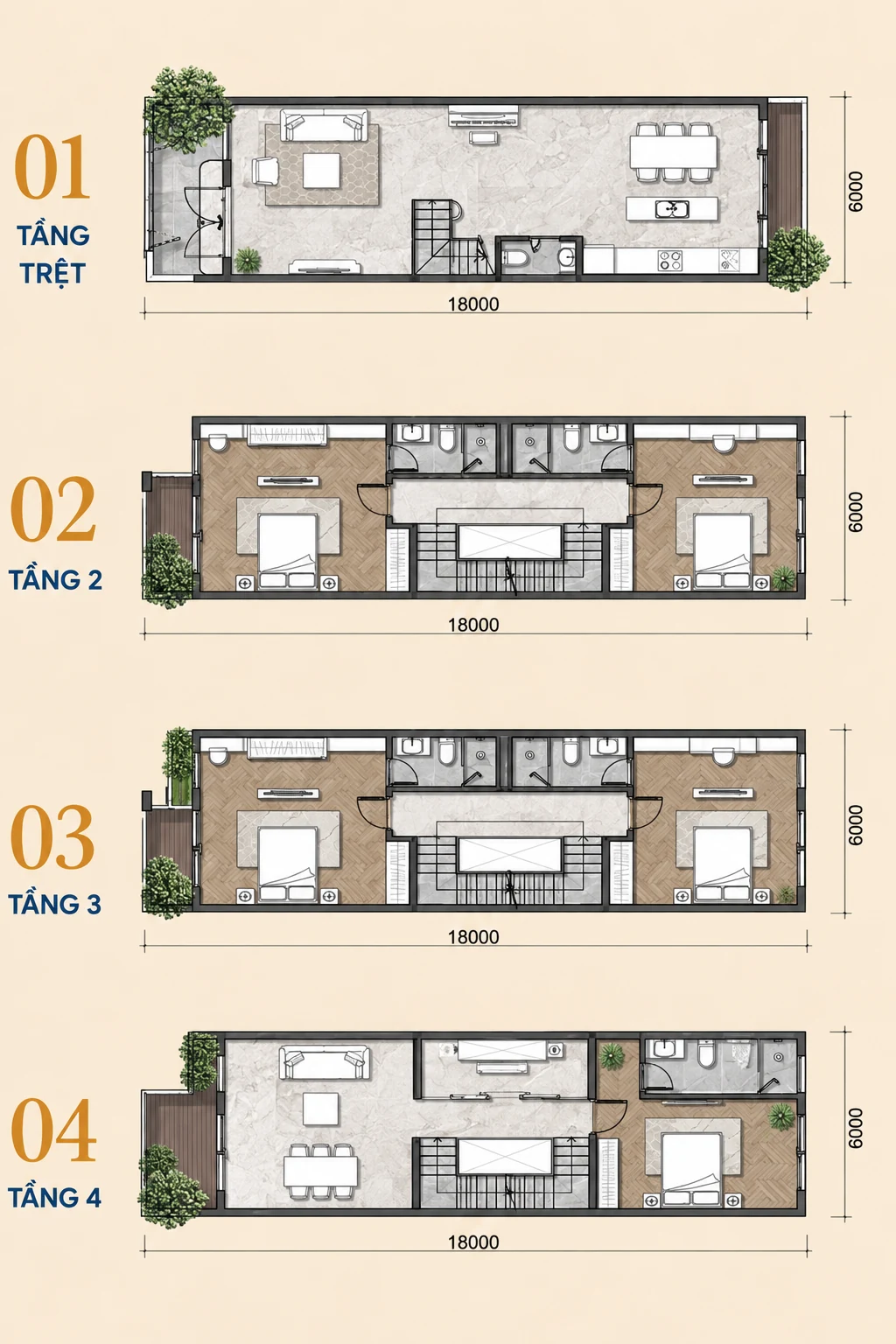 Liền kề thường 108m2