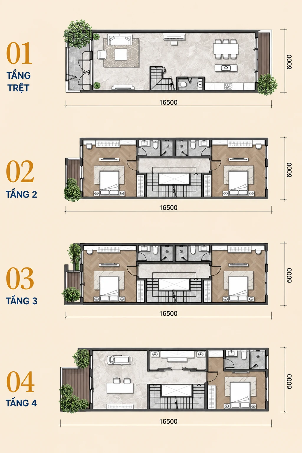 Liền kề thường 99m2