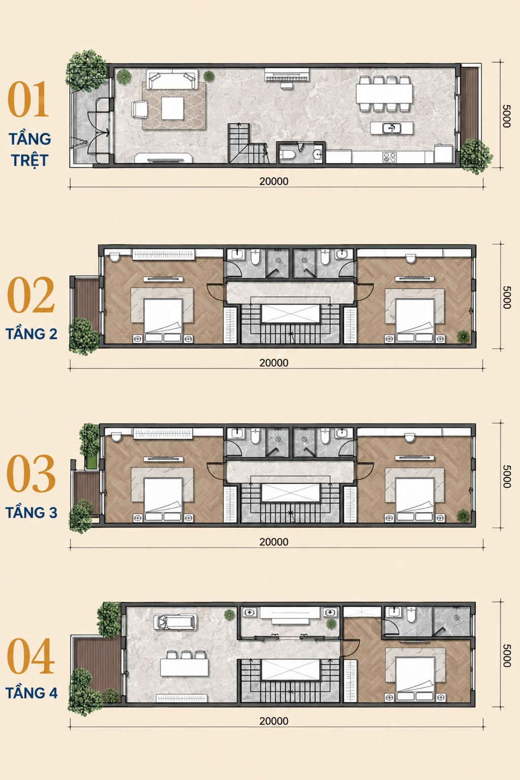 Liền kề thường 100m2